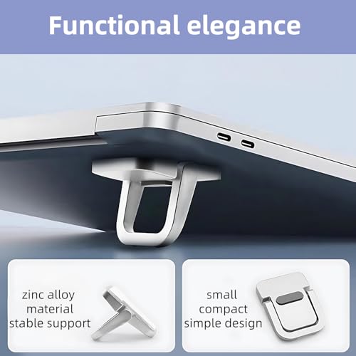 Portable Laptop Stand Zinc Alloy Anti-Slip Keyboard Riser Suitable for 10-17 Inches Laptops, Silver - color: Silver