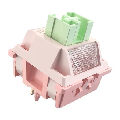 Outemu V3 White Peach Slient Pro Switches,5 Pin 40gf Mute Pre-lubed Dustproof Linear Switch,Suitable for MX Mechanical Gaming Keyboards(10Pcs) - color: White Peach(Linear Silent), size: 10Pcs