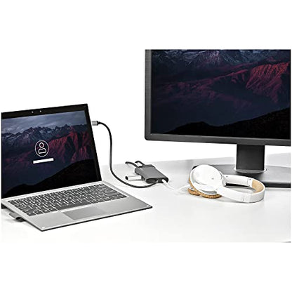StarTech 8-in-1 USB-C Travel Dock, 4K HDMI or VGA, 100W PD, SD, GbE, Audio | Windows, macOS, ChromeOS, iPadOS, Android, Driverless, 3x USB 3.0 5Gbps, Audio headset jack, 1ft/30cm cable, 85W