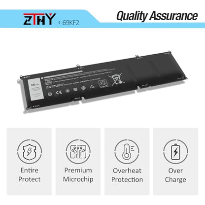 69KF2 Laptop Battery for Dell Alienware M15 R3 R4 R5 R6 R7 M16 R1 M17 R3 R4 | G15 5510 5511 5520 5525 5530/G16 7620 7630/G7 15 7500 Precision 5550 5560 5570 Vostro 7510 7620 8FCTC 11.4V 86Wh