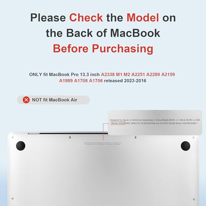 Designed for MacBook Pro 13.3 inch Case 2023-2016 A2338 A2251 A2289 A2159 A1989 A1708 A1706, Ultra-Thin Hard Shell Case with Keyboard Cover & USB Adapter & Webcam Cover, Butterflies in Golden - color: Butterflies in Golden