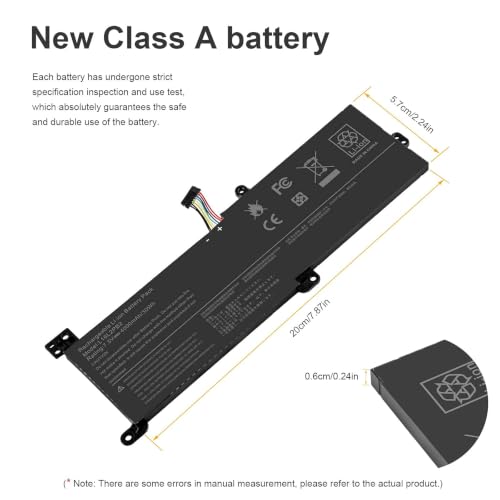 Futurebatt L16L2PB2 Laptop Battery Compatible with Lenovo IdeaPad 320-14AST 320-14IAP 320-14IKB 14ISK 15ABR 15AST 15IAP 15IKB 15ISK 17ABR 17AST17IKB 17ISK 130-14AST 330-15IKB 14AST 14IGM 14IKB 15AST - size: L16L2PB2 11.38*4.53*0.73 in