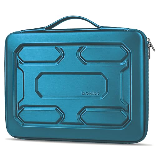 DOMISO 15.6 inch Laptop Sleeve with Handle Shockproof Waterproof EVA Protective Case for 15.6" Yoga 720 IdeaPad 310 320 ThinkPad T570/Legion 5 Gen 6/HP Envy 15/15.6" Notebooks, Teal - color: Teal, size: 15.6 inch