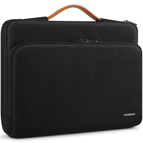 DOMISO 360 Protective Laptop Sleeve 15.6 inch Laptop Case with Handle Laptop Carrying Case for 15 inch MacBook Air/Pro Laptop Case 15.6 inch Compatible with MacBook Air 15 inch M3 2024,Black - color: Black, size: 15-15.6 inch