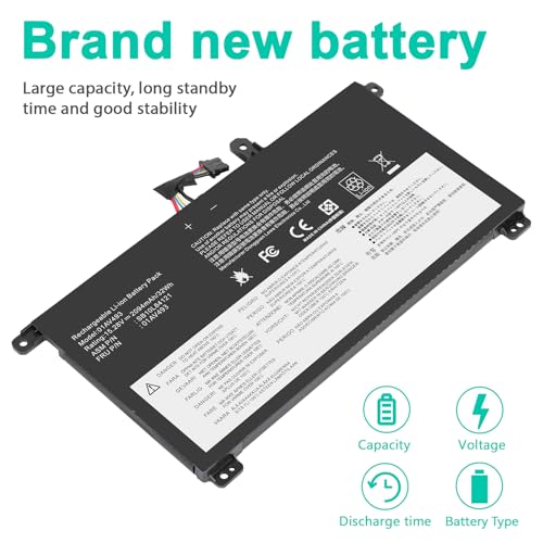 Futurebatt 00UR891 01AV493 SB10L84122 Laptop Battery Replacement for Lenovo ThinkPad T570 T580 P51S P52S Series 00UR890 00UR892 SB10L84121 SB10L84122 SB10L84123 - size: 01AV493 8.78 4.88 1.06in
