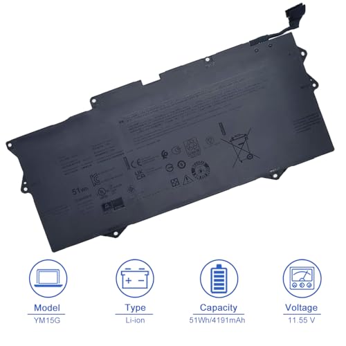 JOTACT YM15G 51Wh Laptop Battery Compatible with Dell XPS 13 9315 9315-C0NNP Series Notebook (Not for 9315 2-in-1) 0W6D4H W6D4H G9FHC 0G9FHC 11.55V 4191mAh - size: 9.93*3.34*0.23 inch YM15G
