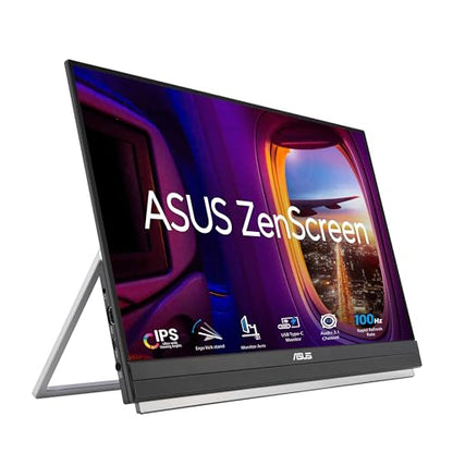 ASUS ZenScreen 22” (21.5 viewable) 1080P Portable Monitor (MB229CF) – Full HD, IPS, 100Hz, USB-C PD 60W, Speakers, Carrying Handle, Kickstand, C-clamp Arm, Partition Hook, Subwoofer, 3 yr Warranty - style: 22" Multi-stand Design