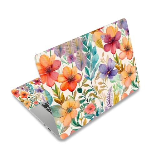 Colorful Nice 12 12.1 13 13.3 14 15 15.4 15.6 in Skin Laptop Sticker Decal, Netbook Skins for Notebook PC, Universal Vinyl Laptop Decor Cover, Waterproof Art Protector Easy to Apply I Lucky Flowers - color: Colorful Lucky Flowers