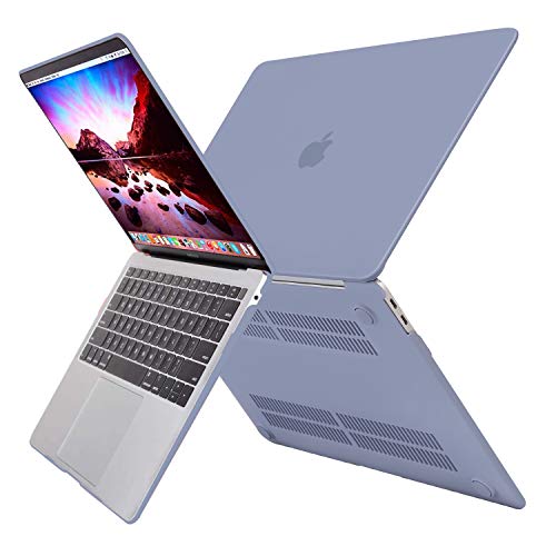 MOSISO Compatible with MacBook Air 13 inch Case M1 2021 2020 2019 2018 Release A2337 A2179 A1932 Touch ID, Plastic Hard Shell Cover&Keyboard Cover for MacBook Air 13.3 inch Case M1, Lavender Gray - color: Lavender Gray