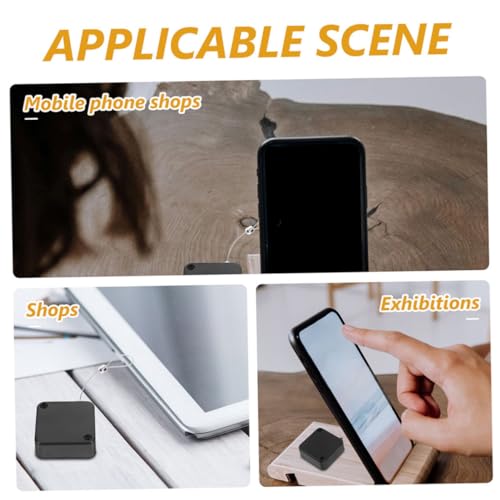 Vaguelly 3pcs Automatic Retractable Cable Holder Box Hasp Latch Lock Cable Tether Case for Remote Control Laptop Wire Box for Security