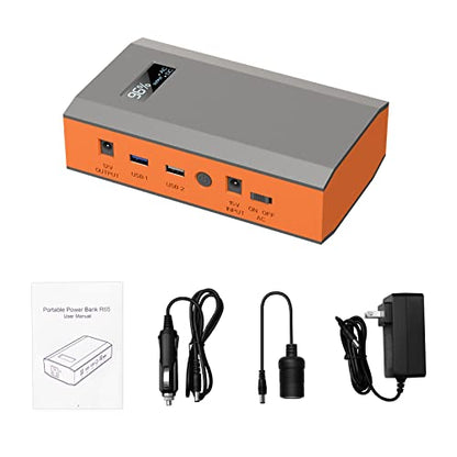 ZeroKor Portable Power Bank with AC Outlet with USB LED Light Bulb, 65W 110V Portable Laptop Charger Battery Bank External Battery Pack Backup Power Source for Outdoor Tent Camping RV