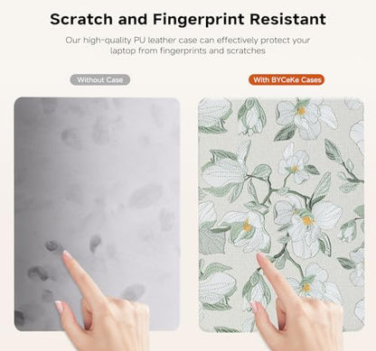 for MacBook Neo 13 Inch Case， Embroidery Floral Leather Textured | Precise Logo Cutout, With Keyboard Skin, Anti-Fingerprint Anti-Scratch Slim Light Cover - color: Embroidery Green