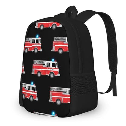 Travel Laptop Backpack, Water Resistant Computer Bag, Fashion Durable Travel Bag For Women Men Cute Cartoon Fire Truck - color: Color580