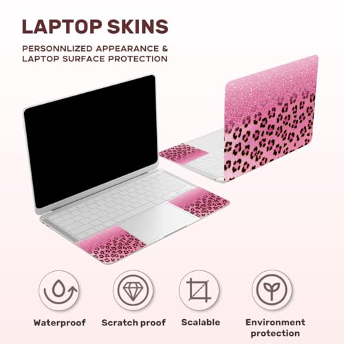 Laptop Skin Sticker Decal PVC Vinyl Sticker Notebook PC Protector Waterproof Scratch Resistant Laptop Skin for 12.1 13 13.3 13.6 14 15 15.3 16 Inch Pink with Black Leopard Print - color: Pink with Black Leopard