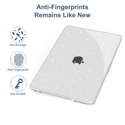 G JGOO Compatible with MacBook Neo Case 13 inch 2026 Model A3404 with A18 Pro Chip, Glitter Protective Plastic Hard Shell for Mac Neo Case with Keyboard Cover & Screen Protector, Sparkly Clear - color: Glitter Clear