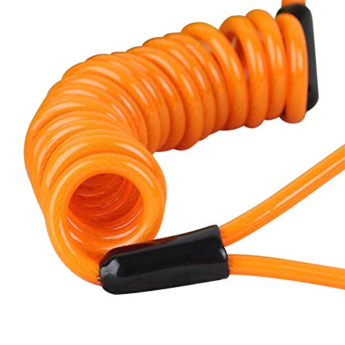 Reminder Cable,YOFUNTLE [2 Pack] Disc Lock Cable,Security Steel Wire Spring Reminder Rope for Scooter Motorcycle Motorbike Vehicle Baggage Helmet Lock,Antitheft Protection on Handlebar(Orange+Blue)