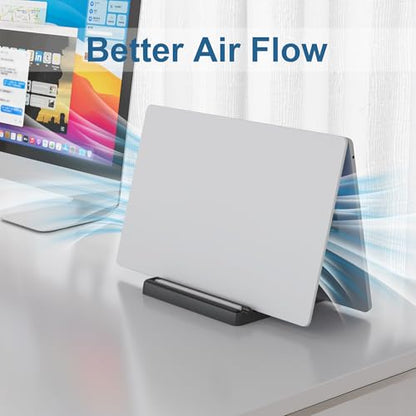 Vertical Laptop Stand, Adjustable 3 in 1 ABS | Space-Saving Desktop Dock, Compatible with MacBook, HP, Dell, Microsoft Surface, Fits Most Laptops (Black, 1 Slot) - color: Black-1 Slot Version