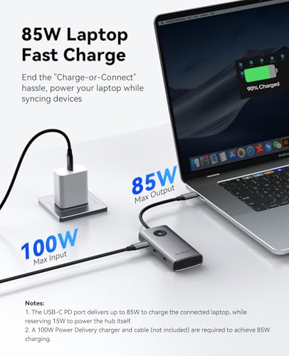 ORICO USB C Docking Station, 6-in-1 Laptop Docking Station with HDMI 4K@30Hz, 100W PD, USB-A&C 3.0, USB C Dock Compatible with MackBook/Dell XPS/HP/Surface - size: 6-in-1, style: PW11-6P