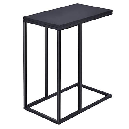 Tangkula Sofa Side End Table C Table Laptop Holder End Stand Desk Coffee Tray Side Table Notebook Tablet Beside Bed Sofa Portable Workstation (Black) - color: Black