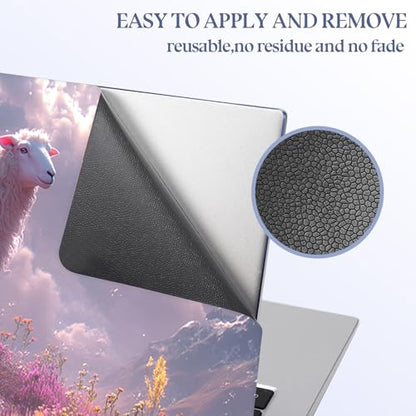 Universal Laptop Skin Sticker Decal,15.6 Inch Laptop Vinyl Cover for 13" 14" 15.6" Laptop,Scratch-Resistant Waterproof Protector Wrap,Reusable with Wrist Pads,Pink Field Sheep - color: Pink Field Sheep