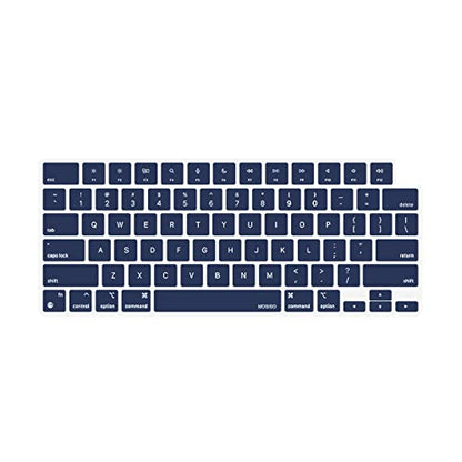 MOSISO Keyboard Cover Skin Compatible with MacBook Air 15 inch M3 M2 | A3114 A2941/Air 13.6 A3113 A2681/Pro 14/16 M4 M3 M2 M1, Navy Blue - color: Navy Blue