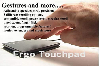 Ergo Touchpad Buttons ETP001BTP Low Profile - Plug-n-Play, just Plug it in for Basic Mouse Functions and Glide Extend for Unlimited Drag-n-Drop.