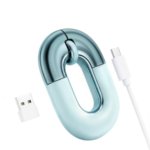 Travel Mouse Wireless Mouse for Laptop, Bluetooth Silent Mouse | Mint Green Rechargeable Portable Cute Donut Mice Dual Mode & 2.4G, 1200 DPI for Mac, iPad, PC - color: Mint Green