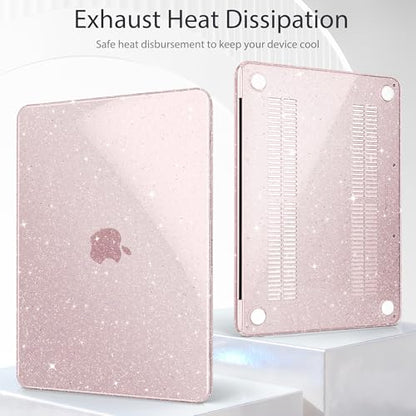 Tuiklol for MacBook Neo 13 Inch 2026 A3404 with A18 Pro Chip, Model A3404 Anti-Scratch Anti-Drop Slim Hard PC Shell Case with Shockproof Protective MacBook Neo Laptop Cover,Sparkly-Sakura Pink - color: Sparkly-Sakura Pink