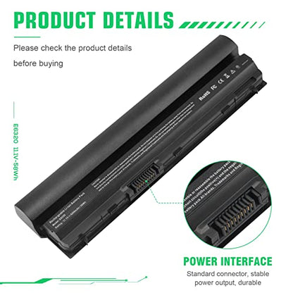 Futurebatt Performance Laptop Battery Replacement for Dell Latitude E6120 E6220 E6230 E6320 E6320xfr E6330 E6430s Series, p/n 312-1241 312-1242 FRROG [Li-ion 11.1v 5200mah] - size: E6320 9.84 3.94 1.77in