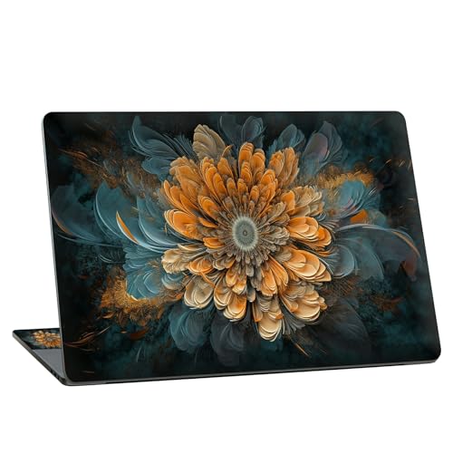 Universal Laptop Skin Sticker with 2 Wrist Pad Skins, Waterproof Scratch Resistant Vinyl Laptop Cover Decal, Cut to Fit for 11–15.6 Inch MacBook HP Dell Lenovo, Fractal Flowers - color: Fractal Flowers