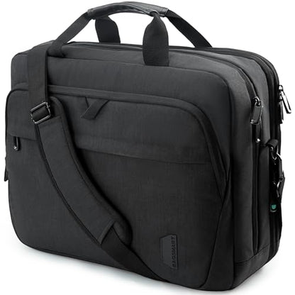BAGSMART 17.3 Inch Laptop Bag Expandable Computer Bag Briefcase, Black | Men Women Laptop Shoulder Bag,Work Bag Business Travel Office - color: Black-17.3 Inch