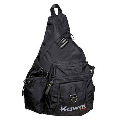 Large Sling Bag Laptop Backpack Cross Body Messenger Bag Shoulder Travel Rucksack (D- Black) - color: D- Black