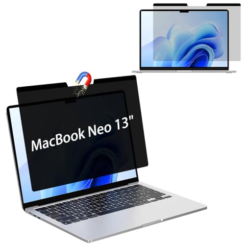 MUBUY-GOL Magnetic Privacy Screen Protector for 2026 MacBook Neo 13-Inch with A18 Pro Chip (A3404) Laptops, Anti Blue Light Anti Glare Removable Laptop Privacy Screen Shield - size: MacBook Neo 13
