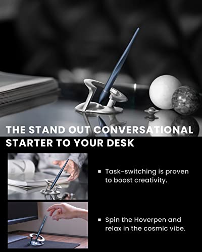 novium Hoverpen Interstellar - Futuristic Luxury Pen | Aerospace Alloys, Unique Aesthetic, Free Spinning Executive Pen, Gifts for Men & Women (Neptune Blue) - color: Neptune Blue, style: Standard