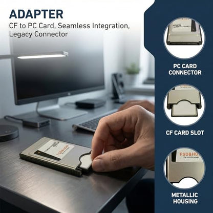 New CF Card to PC Card Adapter Notebook Laptop PCMCIA CF Memory Card Reader CNC