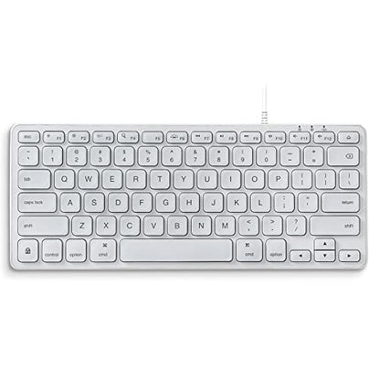 Perixx PERIBOARD-332MW Wired Backlit Scissor Keyboard - Compatible with Mac OS X and iOS Device - Mini 11.22x4.57x0.83 Inches - Scissor Keys with Big Font - White Backlit - style: Wired Backlit mac