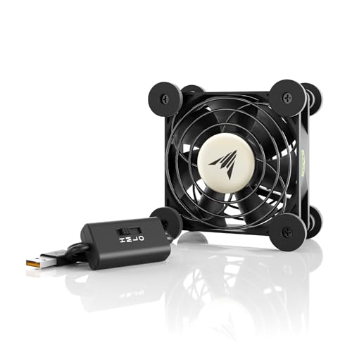 AC Infinity MULTIFAN S1, Quiet 80mm USB Fan, UL-Certified | For Receiver DVR, PlayStation, Xbox, Computer, Cabinet Cooling - size: S1