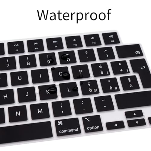 HRH Keyboard Cover Skin EU for MacBook Air 13”15"(M5-M2)&Pro 14”16"(M5-M1) | Italian,Black,2026-2021,A3426 A3427 A3434 A2992,Neo 13" A18, Precise Fit, Dust Proof, Waterproof,Durable,Keyboard Accessories - color: Italian