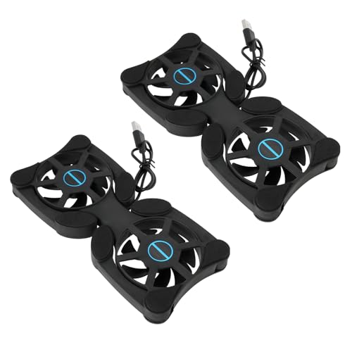 OTOTEC 2Pcs Laptop Cooling Mat Mini USB Fan Dual USB Cooling Fan Pad Portable Laptop Cooler for 7-15 Inch Laptop 19x8.7cm/32.5x13cm Line Length 37cm
