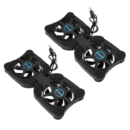 OTOTEC 2Pcs Laptop Cooling Mat Mini USB Fan Dual USB Cooling Fan Pad Portable Laptop Cooler for 7-15 Inch Laptop 19x8.7cm/32.5x13cm Line Length 37cm