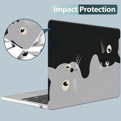 Compatible for MacBook Air 15 inch Case 2026 M5, 2023-2025 M4/M3/M2 A3448 A3241 A3114 A2941, Protective Plastic Hardshell & Keyboard Cover for Mac Air 15 inch Case, Yin Yang Cat - color: 00 Two Cats