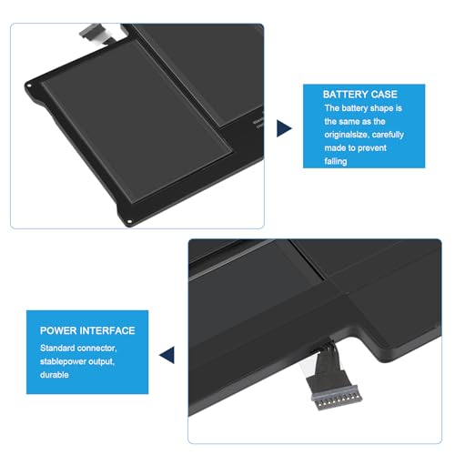 TREE.NB A1405 A1466 Replacement Laptop Battery for MacBook Air 13 inch A1466 (Mid 2012,Mid 2013,Early 2014, Early 2015,2017) A1369 (Late 2010 Mid 2011 Version), Also fit A1496 A1377 661-5731 Upgraded - size: 11.5x5.39x0.2inch A1405