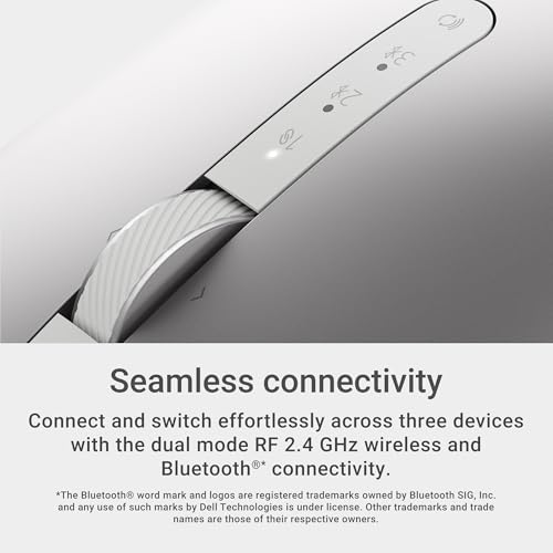 Dell Premier Wireless Mouse MS7421W, Rechargeable, Bluetooth | 2.4GHz, USB-C Charging, 3 Year Advanced Exchange, 7 Buttons, Platinum Silver - color: Platinum Silver