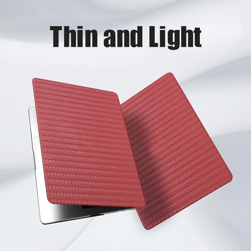 Woven Logo Cutout Case for MacBook Air 15 inch 2026 2025-2023 M5 M4 M3 M2 | Model A3448 A3241 A3114 A2941, Woven Fabric Mac Air 15 Case Braided Textured Leather Hard Shell Cover&Keyboard Skin, Burgandy - color: #Woven Red