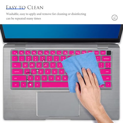Keyboard Cover Skin for Dell Latitude 14" 7440 5440 7430 5430 5431 9430 7420 5420 9420 7410/Dell Latitude 9000 9510 9520 15.6"/Dell Latitude 7640 16"[Not fit for Dell Latitude 7320 5320] - Pink - color: Hot Pink