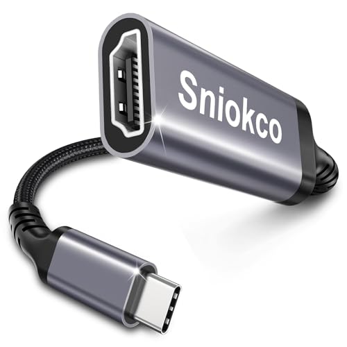 Sniokco USB C to HDMI Adapter, High Speed 4K USBC to HDMI Cable for Thunderbolt 3/4, HDMI to USB C Adapter with iPhone 16 15 Pro Max MacBook Pro Air iPad Pro iMac Galaxy S XPS Surface Book 3 and More