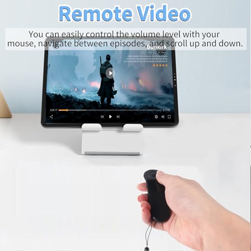 Dual Mode Mini Bluetooth Wireless Mouse - USB-C Receiver, 2.4G Wireless & Bluetooth, Rechargeable Finger & Touchpad Mouse with Anti-Lost Nylon Lanyard for PC, Laptops, Tablets & Smartphones (Black)