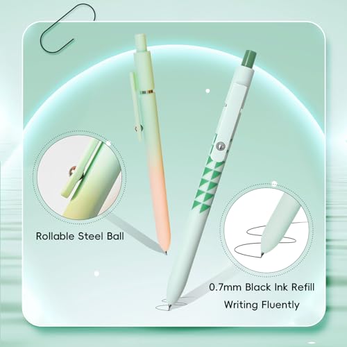 YOXMJDB Gel Pens,10 Pcs Medium Point Smooth Writing Pens Cute Pens for Women, High-End Series 0.7mm Black Ink Pens for Journaling Note Taking, School Office Supplies (10 Pcs Gradient and Geometric) - color: 10 Pcs Gradient and Geometric