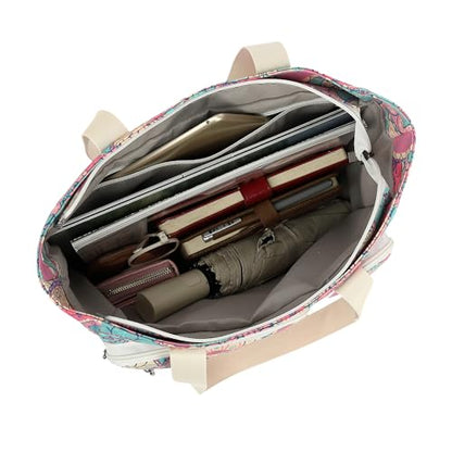 Women Tote Bag With Muti-Pockets,Lightweight Shoulder Bag,Large Capacity Handbag for Travel, Work, Gym - color: Bandanna
