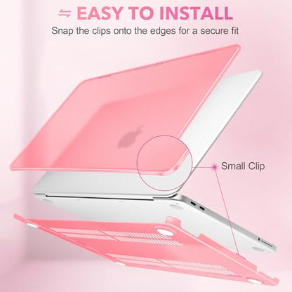 May Chen for MacBook Neo 13 inch Liquid Retina Display ((2026 Release A3404), Slim & Lightweight Protective Case with Screen Protector&Keyboard Cover&Dust Plug, Frosted Pink - color: Frosted Pink
